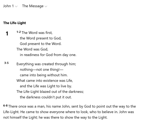 John 1 in The Message